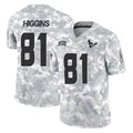 Vanessashop H.Texans #81 Jayden Higgins Player Arctic Camo Salute To Service Limited Game Stitched Jerseys