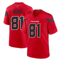 Vanessashop H.Texans #81 Jayden Higgins Player Red Alternate Home Game Stitched Jerseys