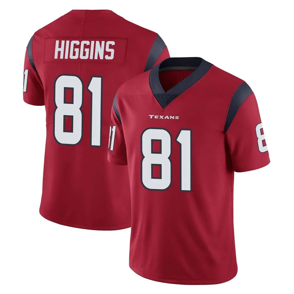 Vanessashop H.Texans #81 Jayden Higgins Player Red Limited Vapor Untouchable Home Game Stitched Jerseys