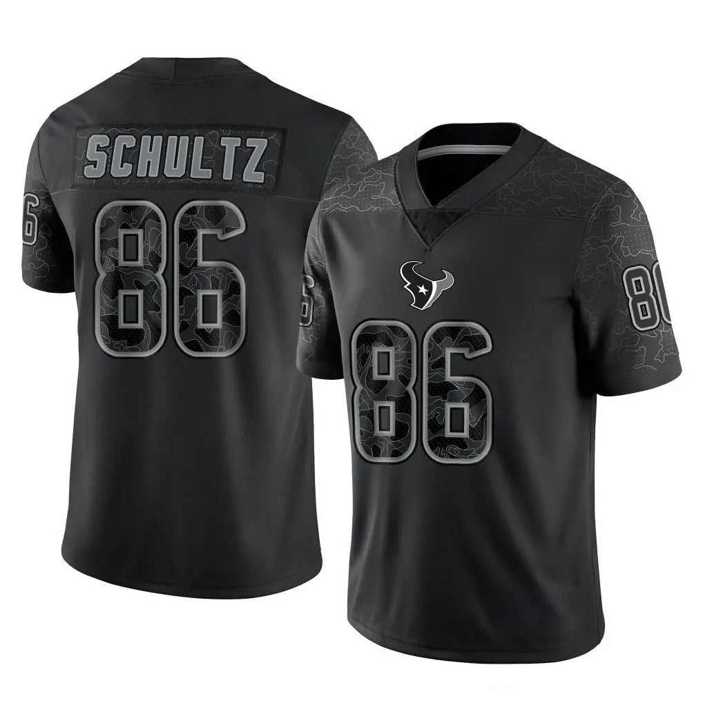 Vanessashop H.Texans #86 Dalton Schultz Player Black Reflective Limited Game Stitched Jerseys