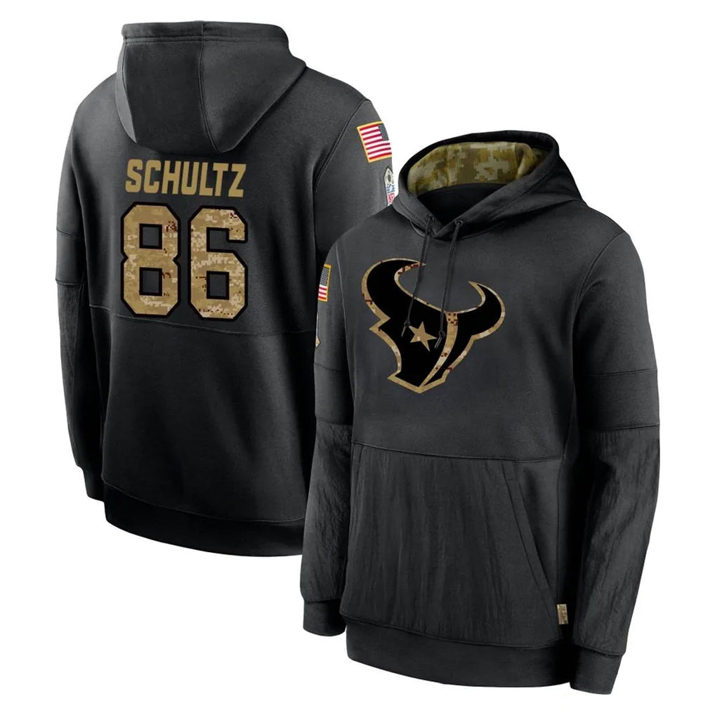 Vanessashop H.Texans #86 Dalton Schultz Player Black Salute to Service Hoodies Limited Game Stitched Jerseys