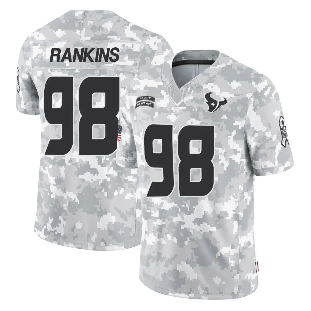 Vanessashop H.Texans #98 Sheldon Rankins Player Arctic Camo Salute To Service Limited Game Stitched Jerseys