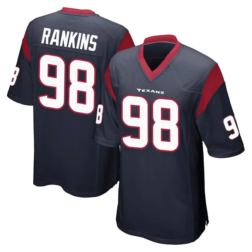 Vanessashop H.Texans #98 Sheldon Rankins Player Navy Home Game Stitched Jerseys