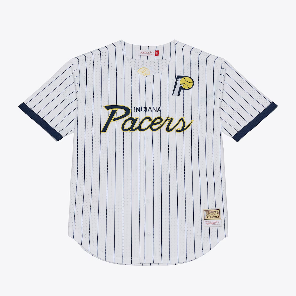 Vanessashop I.Pacers Mitchell & Ness White Head Coach Pinstripe Mesh Full-Button Baseball Jerseys