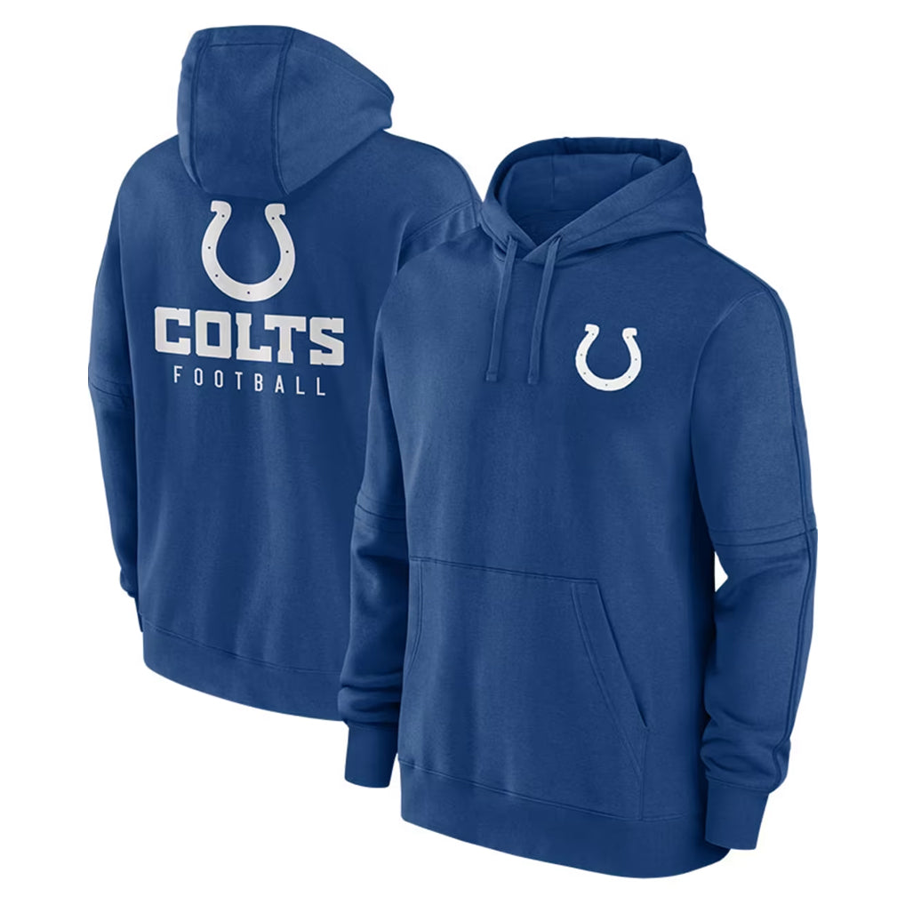 Vanessashop IN.Colts Blue Sideline Club Fleece Long Sleeve Hoodie Limited Blank Player Stitched Jerseys
