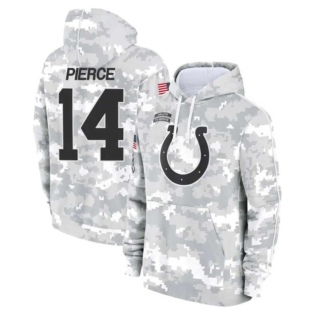 Vanessashop IN.Colts #14 Alec Pierce Player Arctic Camo Salute to Service Hoodies Limited Game Stitched Jerseys