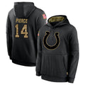 Vanessashop IN.Colts #14 Alec Pierce Player Black Salute to Service Hoodies Limited Game Stitched Jerseys