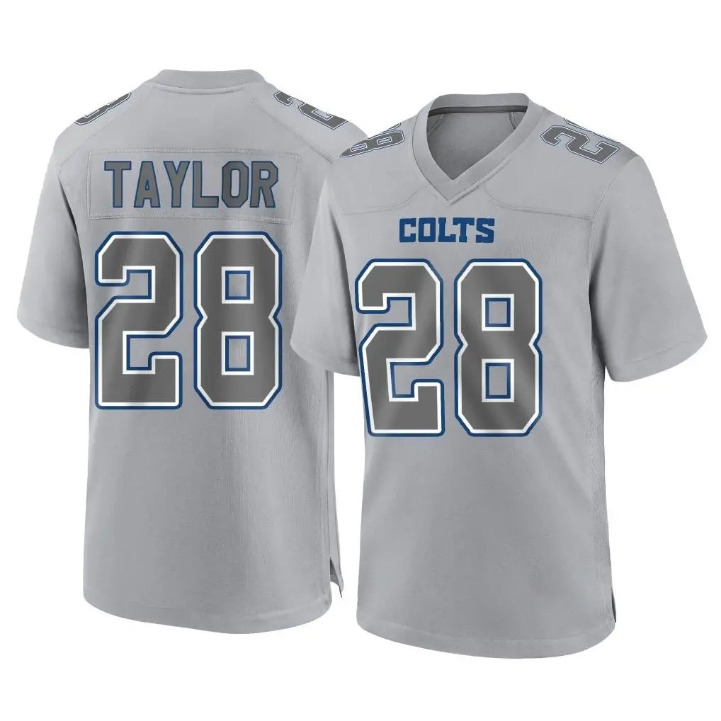 Vanessashop IN.Colts #28 Jonathan Taylor Player Gray Atmosphere Fashion Home Game Stitched Jerseys