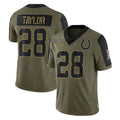 Vanessashop IN.Colts #28 Jonathan Taylor Player Olive Salute To Service Limited Game Stitched Jerseys