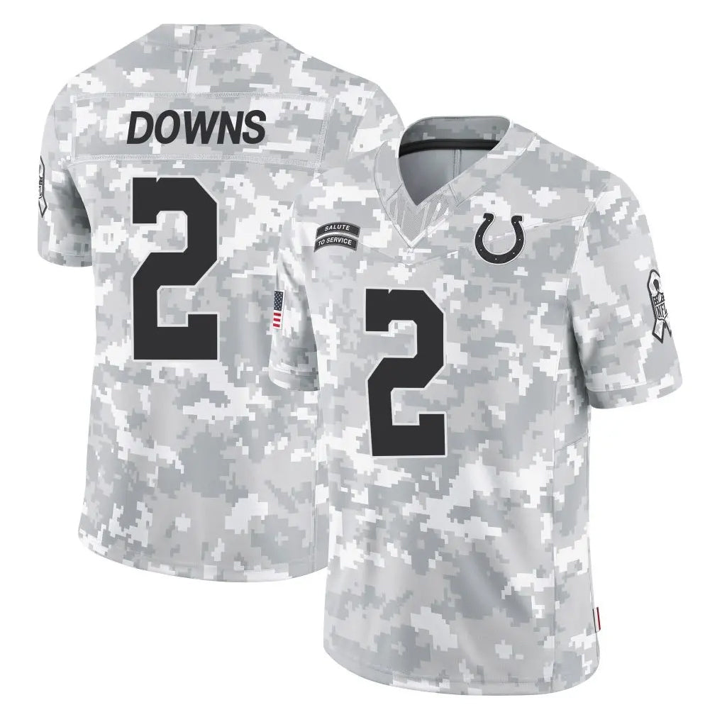 Vanessashop IN.Colts #2 Josh Downs Player Arctic Camo Salute To Service Limited Game Stitched Jerseys