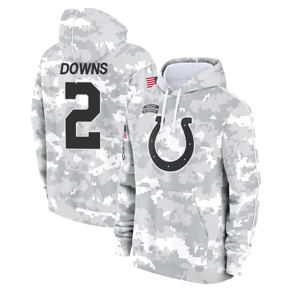 Vanessashop IN.Colts #2 Josh Downs Player Arctic Camo Salute to Service Hoodies Limited Game Stitched Jerseys
