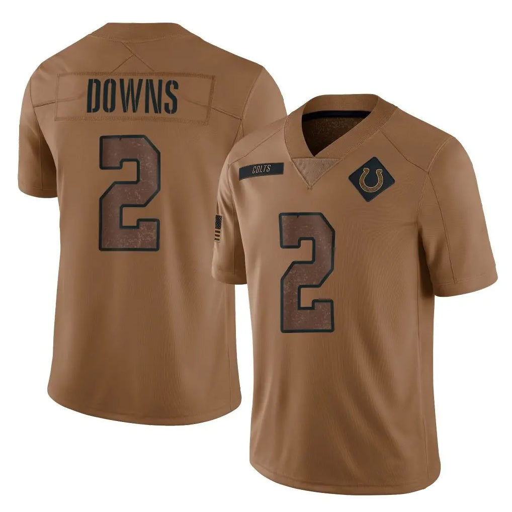 Vanessashop IN.Colts #2 Josh Downs Player Brown Salute To Service Limited Stitched Jerseys