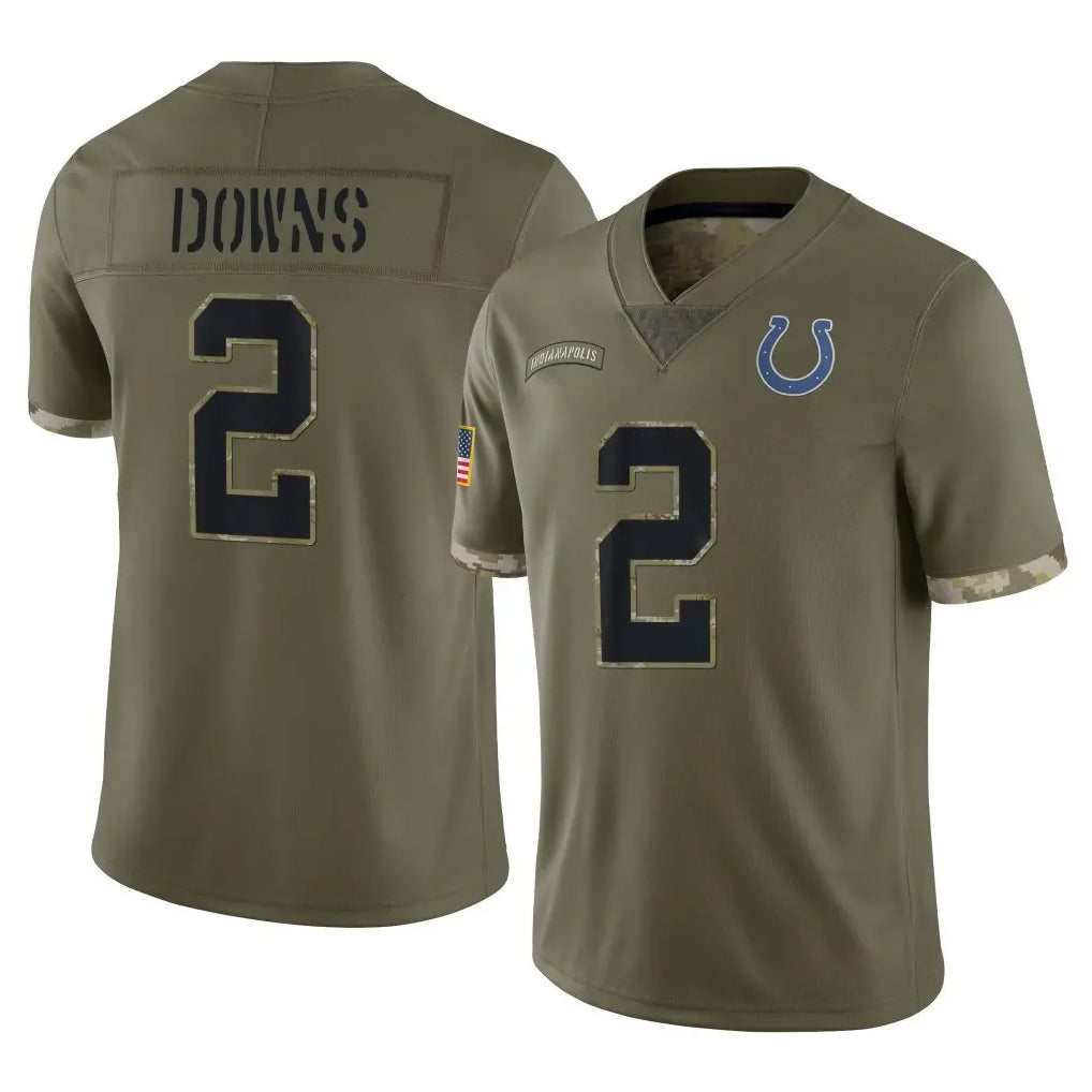 Vanessashop IN.Colts #2 Josh Downs Player Olive Salute To Service Limited Stitched Jerseys