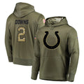 Vanessashop IN.Colts #2 Josh Downs Player Olive Salute to Service Pullover Hoodies Home Game Stitched Jerseys