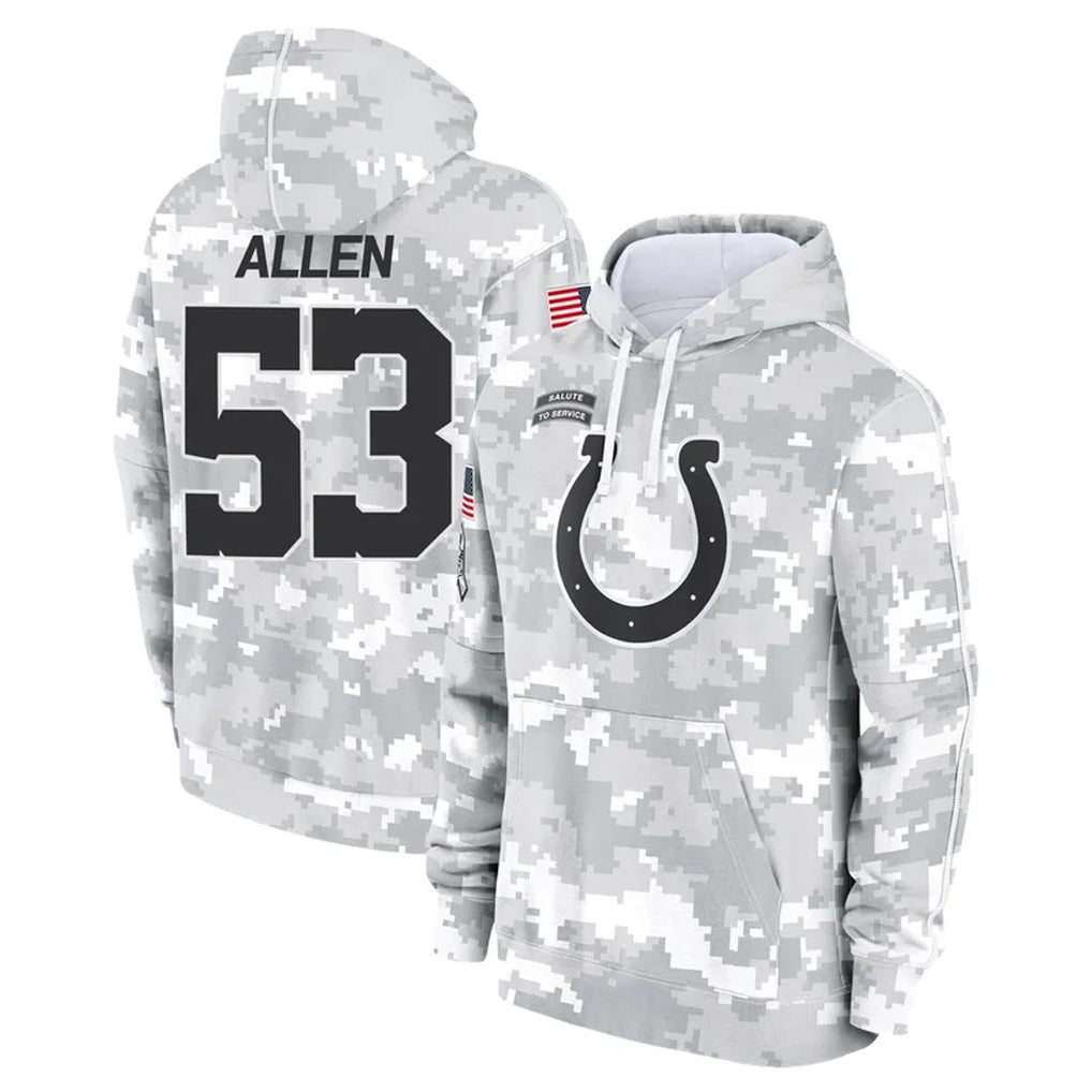 Vanessashop IN.Colts #53 CJ Allen Player Arctic Camo Salute to Service Hoodies Limited Game Stitched Jerseys