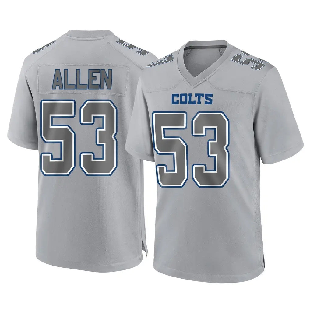 Vanessashop IN.Colts #53 CJ Allen Player Gray Atmosphere Fashion Home Game Stitched Jerseys