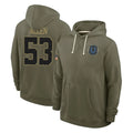 Vanessashop IN.Colts #53 CJ Allen Player Olive Salute to Service Pullover Hoodies Limited Stitched Jerseys