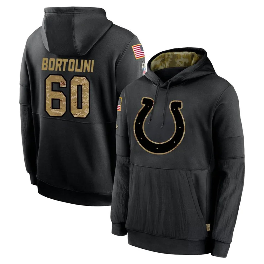 Vanessashop IN.Colts #60 Tanor Bortolini Player Black Salute to Service Hoodies Limited Game Stitched Jerseys
