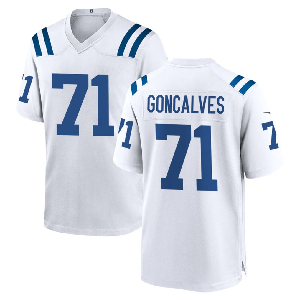 Vanessashop IN.Colts #71 Matt Goncalves Player White Home Game Stitched Jerseys