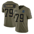 Vanessashop IN.Colts #79 Bernhard Raimann Player Olive Salute To Service Limited Game Stitched Jerseys