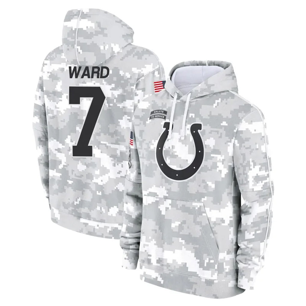 Vanessashop IN.Colts #7 Charvarius Ward Sr. Player Arctic Camo Salute to Service Hoodies Limited Game Stitched Jerseys