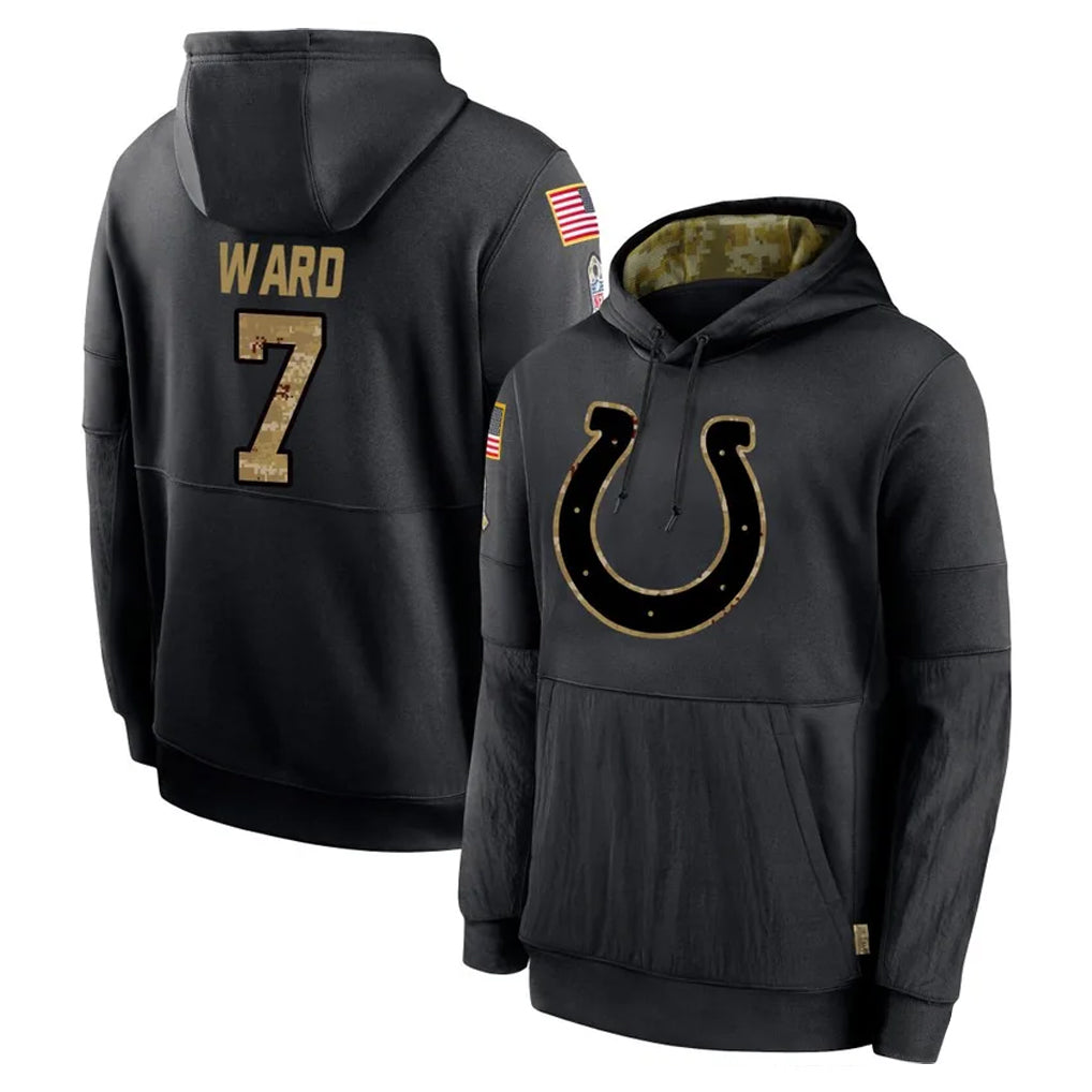 Vanessashop IN.Colts #7 Charvarius Ward Sr. Player Black Salute to Service Hoodies Limited Game Stitched Jerseys