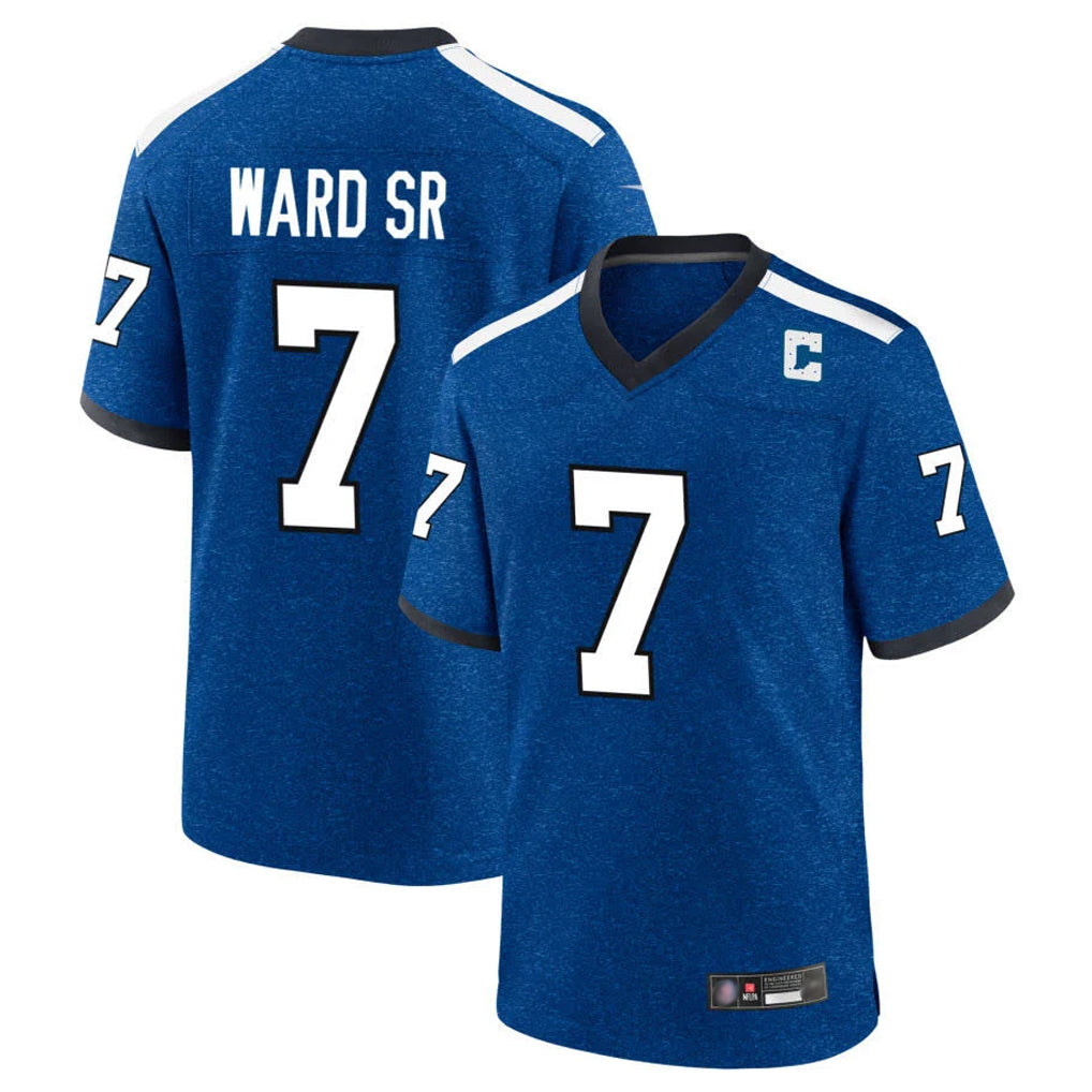 Vanessashop IN.Colts #7 Charvarius Ward Sr. Player Royal Alternate Indiana Nights Home Game Stitched Jerseys