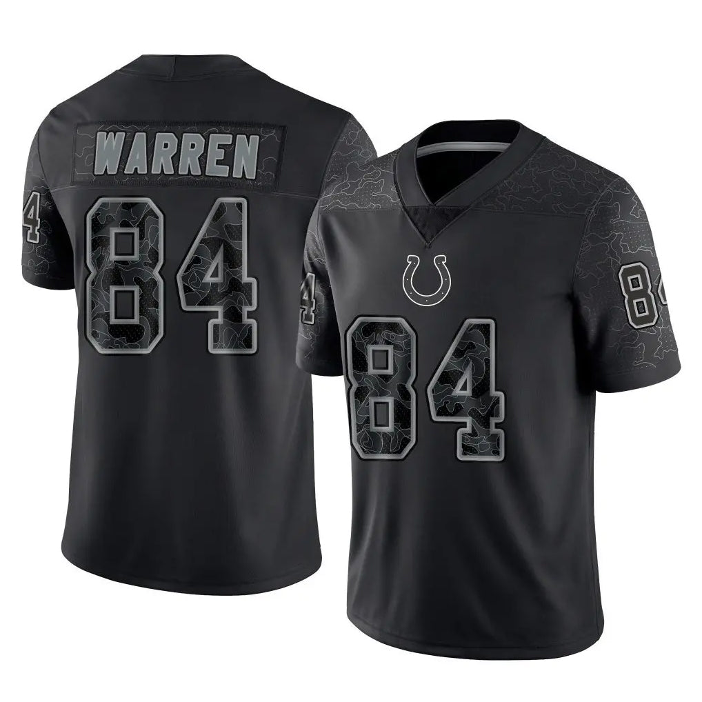 Vanessashop IN.Colts #84 Tyler Warren Player Black Reflective Limited Game Stitched Jerseys