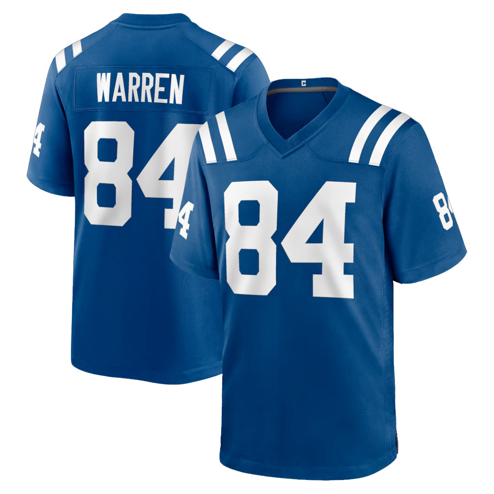 Vanessashop IN.Colts #84 Tyler Warren Player Royal Home Game Stitched Jerseys