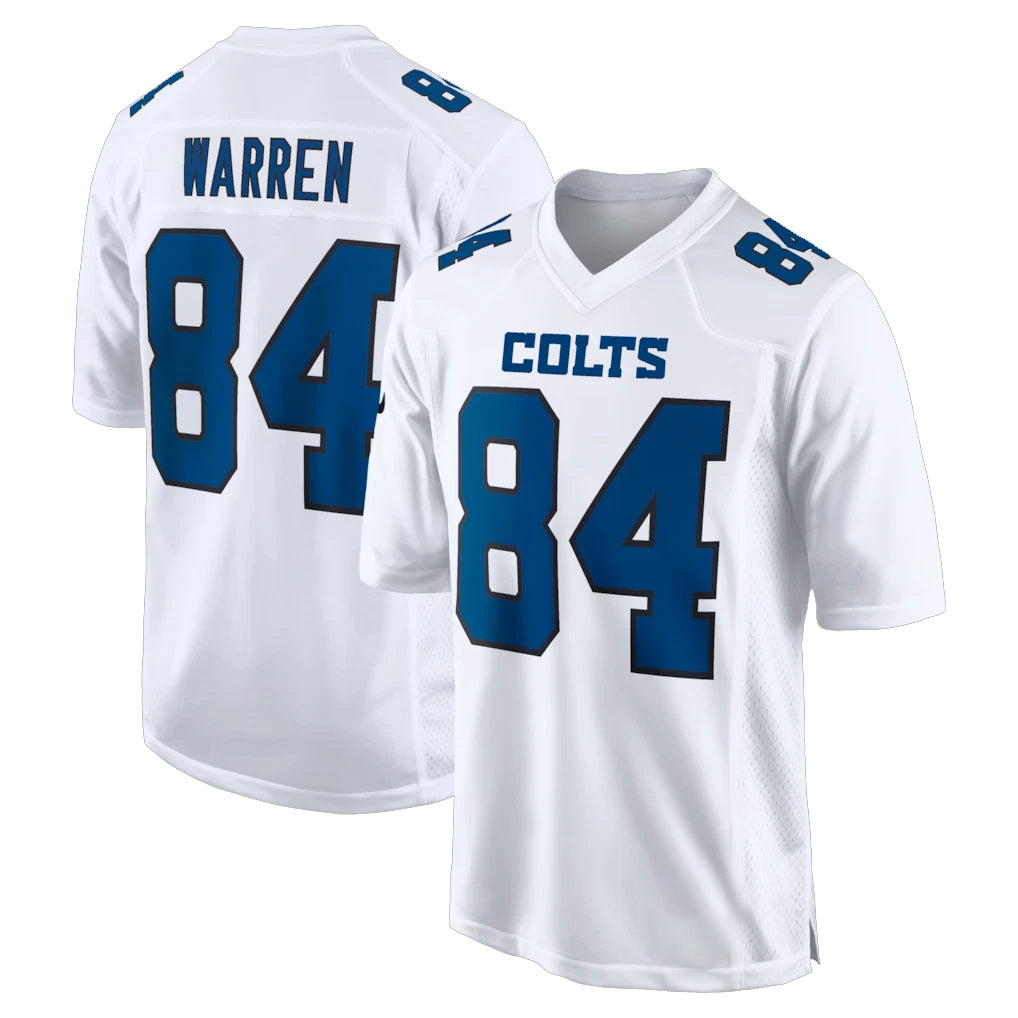 Vanessashop IN.Colts #84 Tyler Warren Player White Tundra Fashion Home Game Stitched Jerseys