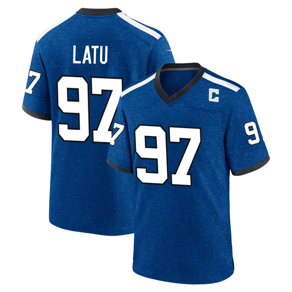 Vanessashop IN.Colts #97 Laiatu Latu Player Royal Alternate Indiana Nights Home Game Stitched Jerseys