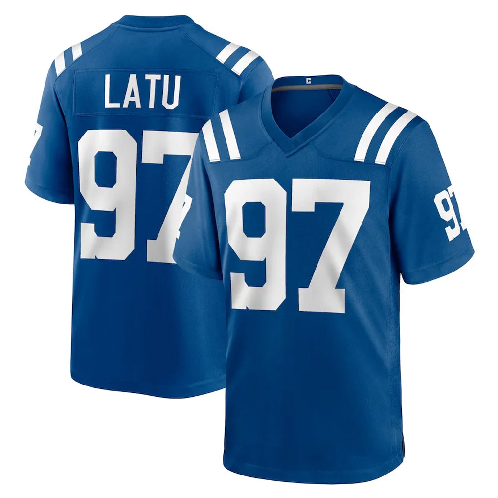 Vanessashop IN.Colts #97 Laiatu Latu Player Royal Home Game Stitched Jerseys