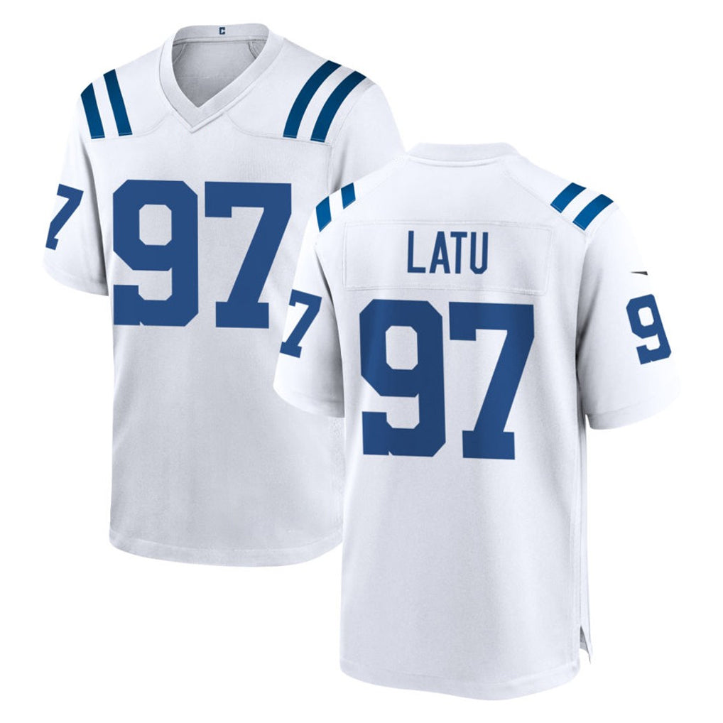 Vanessashop IN.Colts #97 Laiatu Latu Player White Home Game Stitched Jerseys