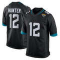 Vanessashop J.Jaguars #12 Travis Hunter Player Black Home Game Stitched Jerseys