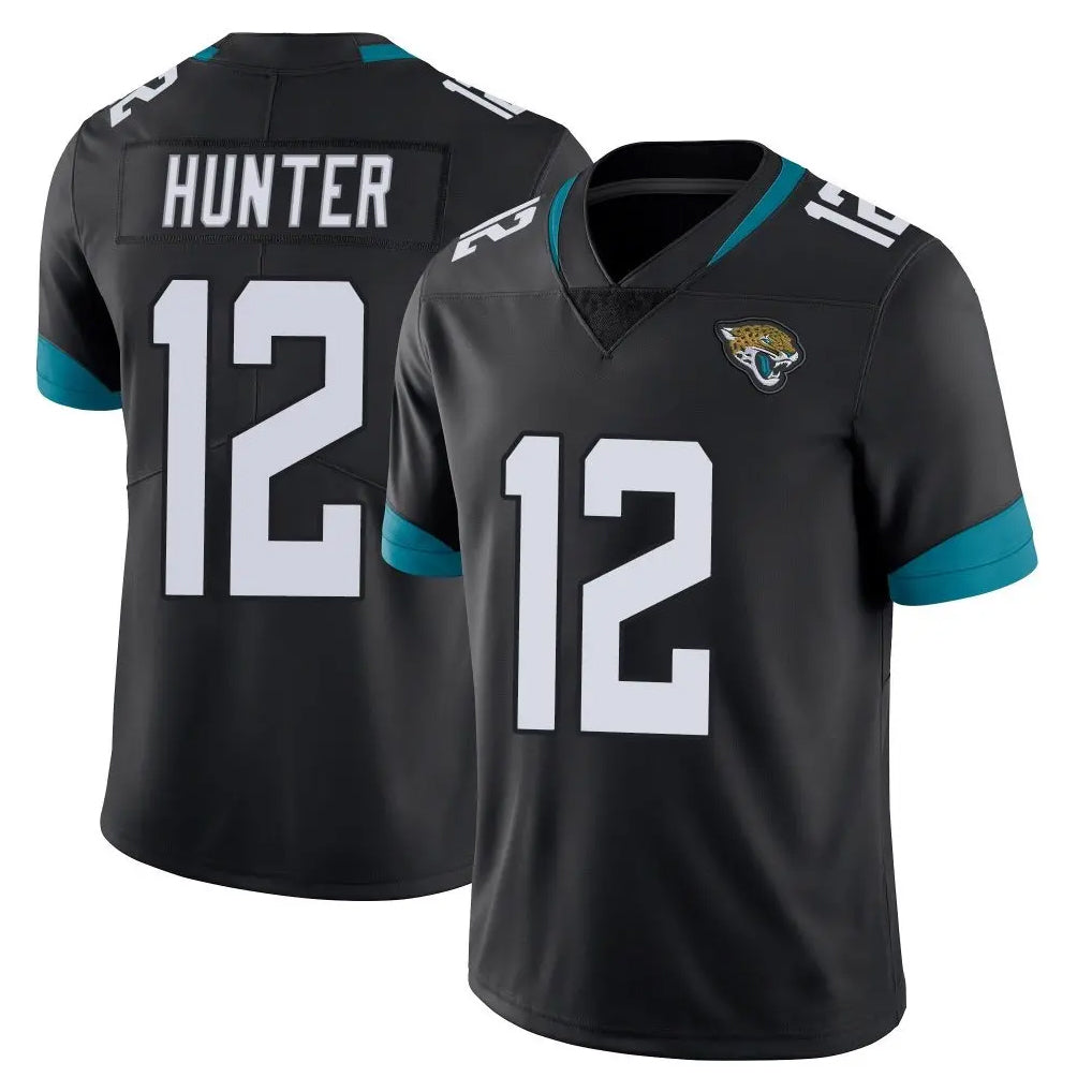 Vanessashop J.Jaguars #12 Travis Hunter Player Black Vapor Untouchable Limited Home Game Stitched Jerseys