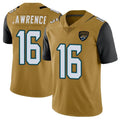Vanessashop J.Jaguars #16 Trevor Lawrence Player Gold Vapor Limited Home Game Stitched Jerseys