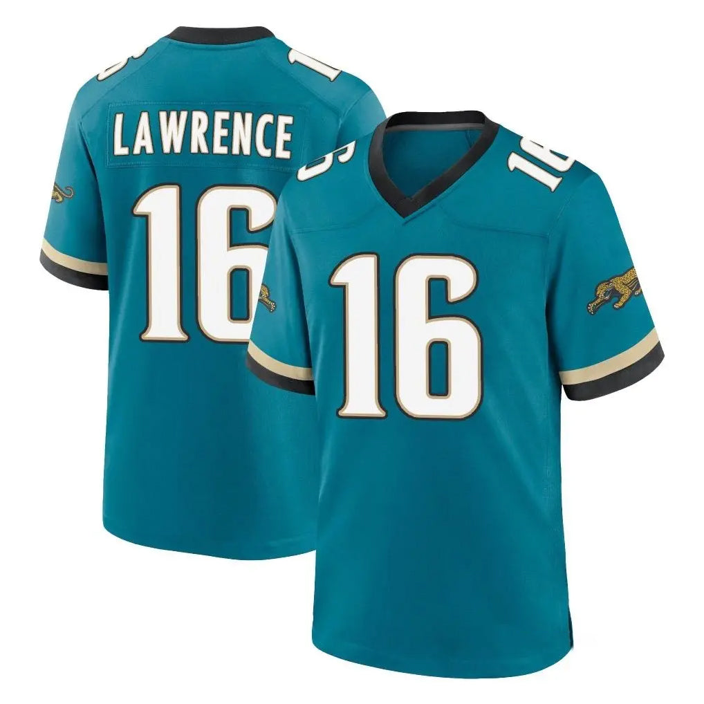 Vanessashop J.Jaguars #16 Trevor Lawrence Player Teal Prowler Throwback Limited Home Game Stitched Jerseys