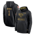 Vanessashop J.Jaguars #1 Montaric Brown Player Black Salute to Service Hoodies Limited Game Stitched Jerseys