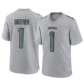 Vanessashop J.Jaguars #1 Montaric Brown Player Gray Atmosphere Fashion Home Game Stitched Jerseys