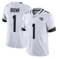 Vanessashop J.Jaguars #1 Montaric Brown Player White Vapor Untouchable Limited Home Game Stitched Jerseys