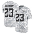 Vanessashop J.Jaguars #23 Foyesade Oluokun Player Arctic Camo Salute To Service Limited Game Stitched Jerseys