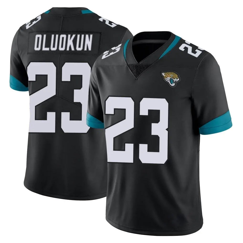 Vanessashop J.Jaguars #23 Foyesade Oluokun Player Black Vapor Untouchable Limited Home Game Stitched Jerseys
