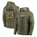 Vanessashop J.Jaguars #23 Foyesade Oluokun Player Olive Salute to Service Pullover Hoodies Home Game Stitched Jerseys