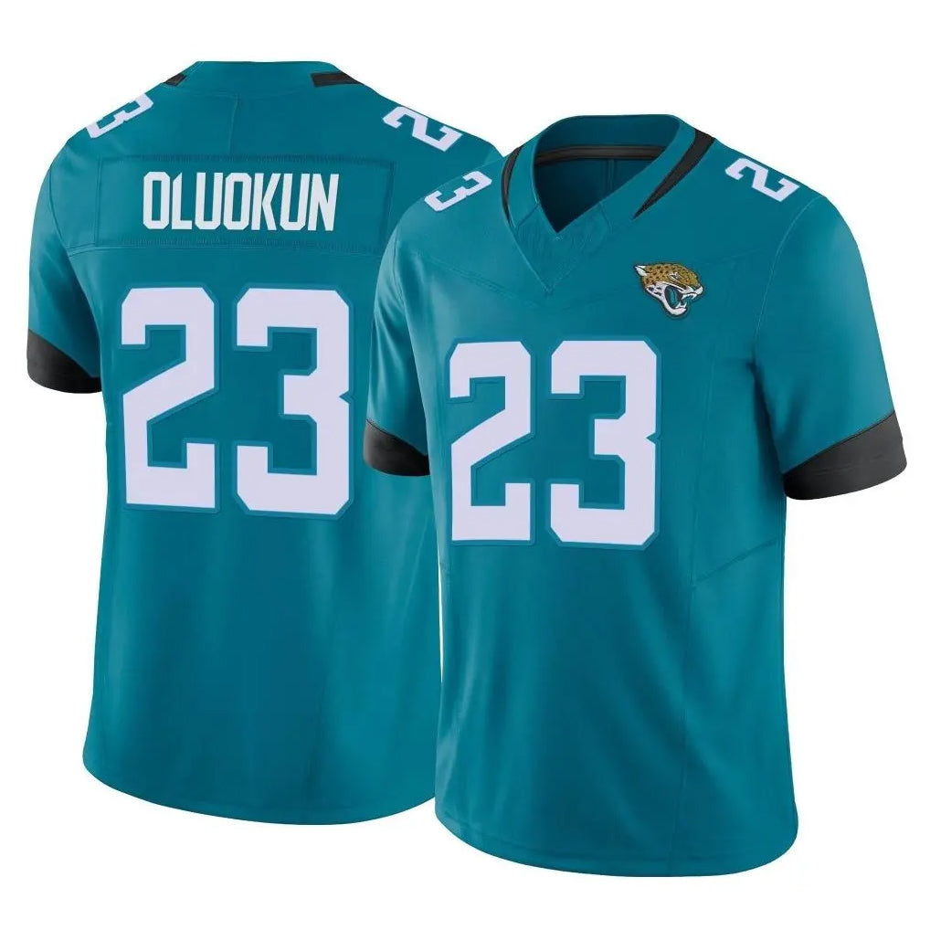 Vanessashop J.Jaguars #23 Foyesade Oluokun Player Teal Vapor F.U.S.E. Limited Home Game Stitched Jerseys