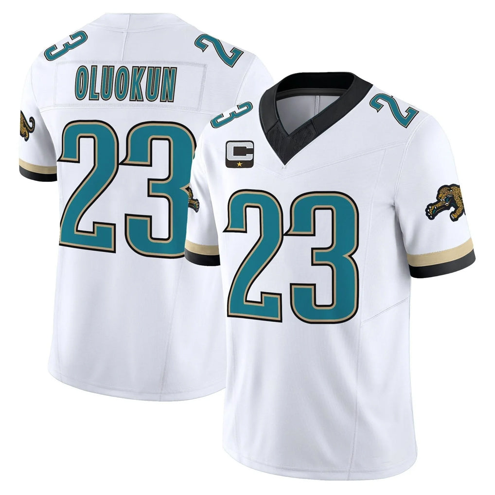 Vanessashop J.Jaguars #23 Foyesade Oluokun Player White Prowler Throwback Vapor F.U.S.E. Limited Home Game Stitched Jerseys