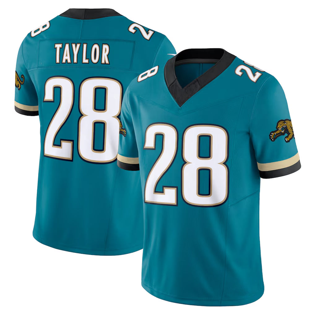 Vanessashop J.Jaguars #28 Fred Taylor Player Teal Prowler Throwback Vapor F.U.S.E. Limited Home Game Stitched Jerseys