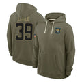 Vanessashop J.Jaguars #39 Cam Little Player Olive Salute to Service Pullover Hoodies Limited Stitched Jerseys