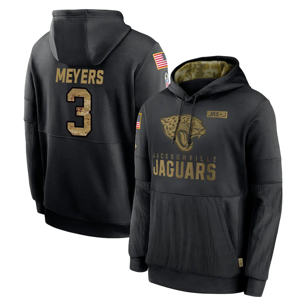 Vanessashop J.Jaguars #3 Jakobi Meyers Player Black Salute to Service Hoodies Limited Game Stitched Jerseys