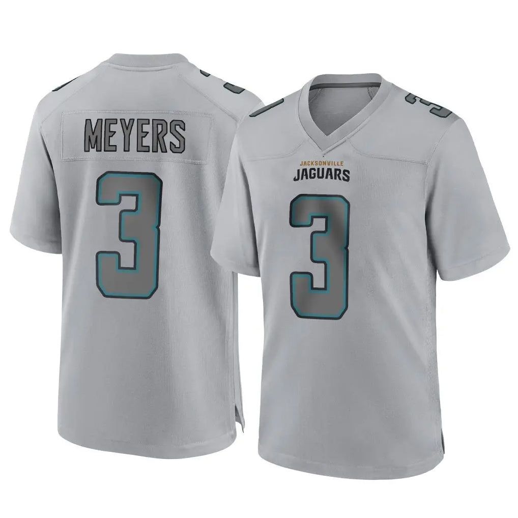 Vanessashop J.Jaguars #3 Jakobi Meyers Player Gray Atmosphere Fashion Home Game Stitched Jerseys