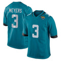 Vanessashop J.Jaguars #3 Jakobi Meyers Player Teal Home Game Stitched Jerseys